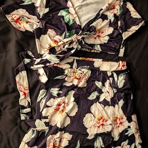 Floral Maxi shirt with tie top